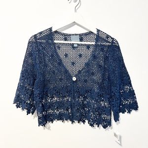 NWT Rabbit Rabbit Rabbit Crochet 90’s Cardigan Vintage Deadstock Size M